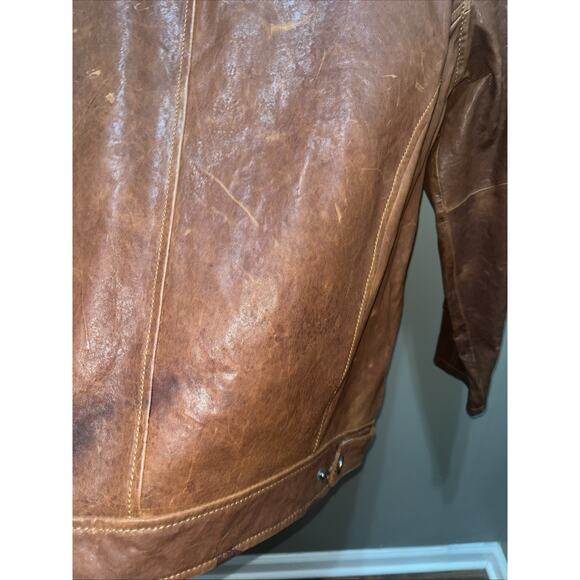 Daniel Cremieux Leather Sz Large Jacket Soft Lambskin Leather Tan 90’s VTG NWT - Picture 10 of 10